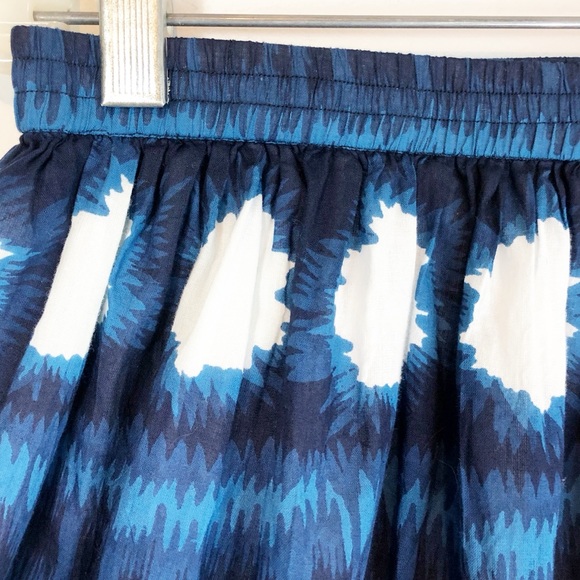 Boho tie-dye skirt, blue & white gathered ruffle M - Picture 4 of 8